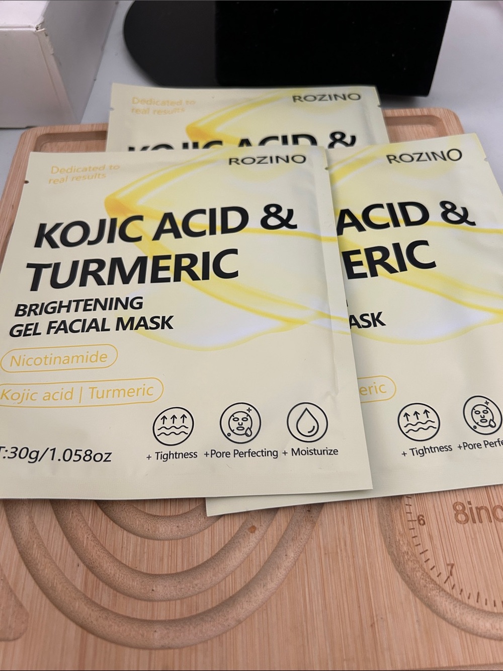 Rozino Kojic Acid & Turmeric Brightening Gel Facial Mask - Cream (3pcs)